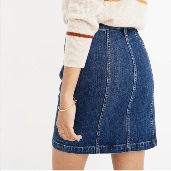 NWT Madewell Size 31 Denim Jean Button Front Straight Mini Skirt Pfeiffe… - Picture 4 of 15